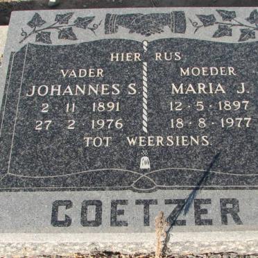 COETZER Johannes S. 1891-1976 &amp; Maria J. 1897-1977