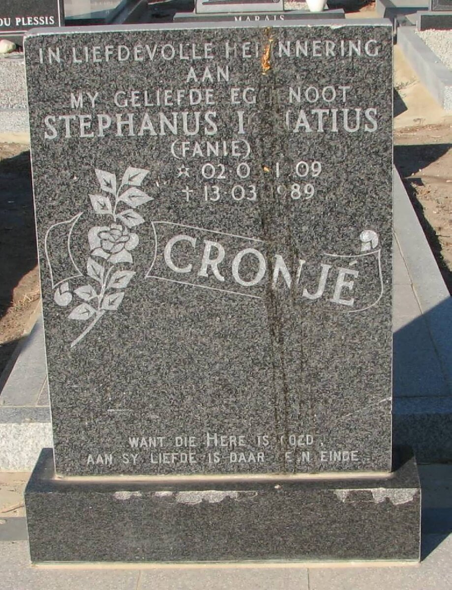 CRONJE Stephanus Ignatius 1909-1989
