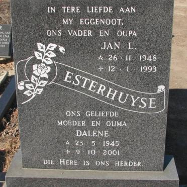 ESTERHUYSE Jan L. 1948-1993 &amp; Dalene 1945-2001