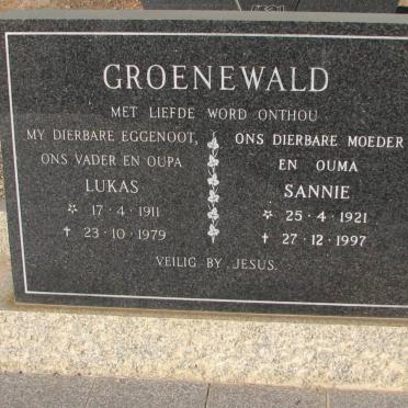 GROENEWALD Lukas 1911-1979 &amp; Sannie 1921-1997