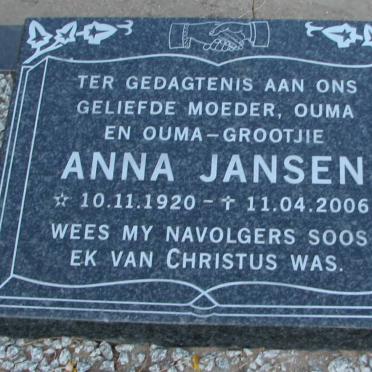 JANSEN Anna 1920-2006