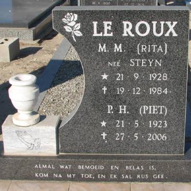 ROUX P.H., le 1923-2006 &amp; M.M. STEYN 1928-1984