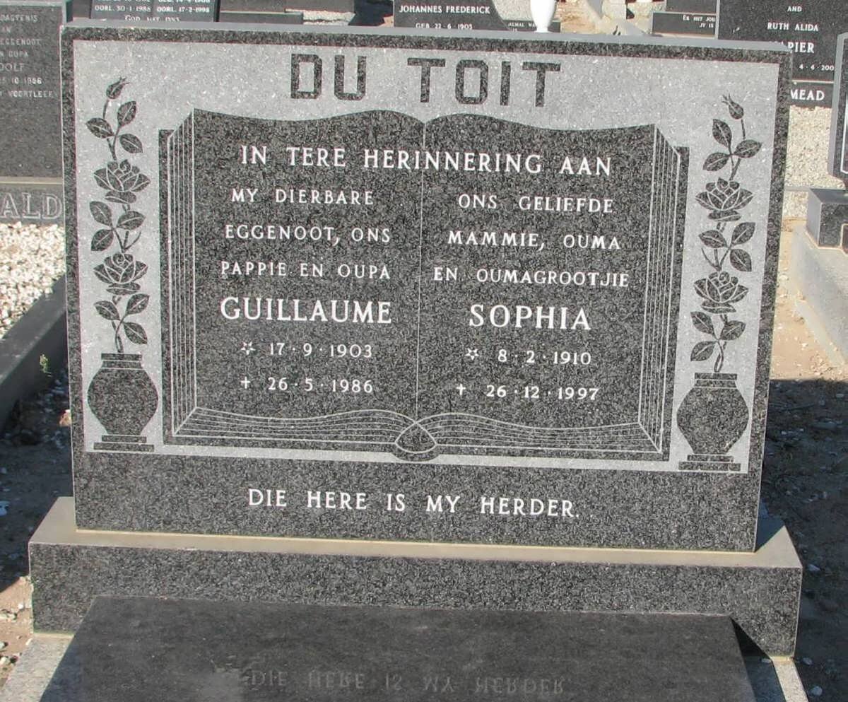 TOIT Guillaume, du 1903-1986 &amp; Sophia 1910-1997