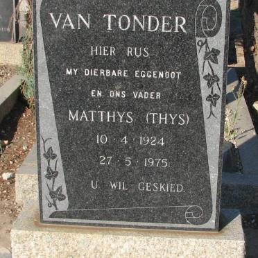 TONDER Matthys, van 1924-1975