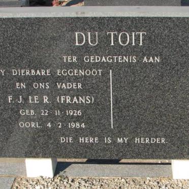 TOIT F.J.Le R., du 1926-1984