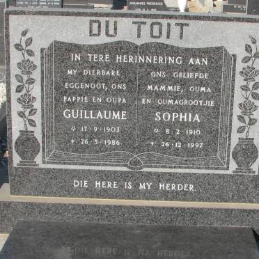 TOIT Guillaume, du 1903-1986 &amp; Sophia 1910-1997
