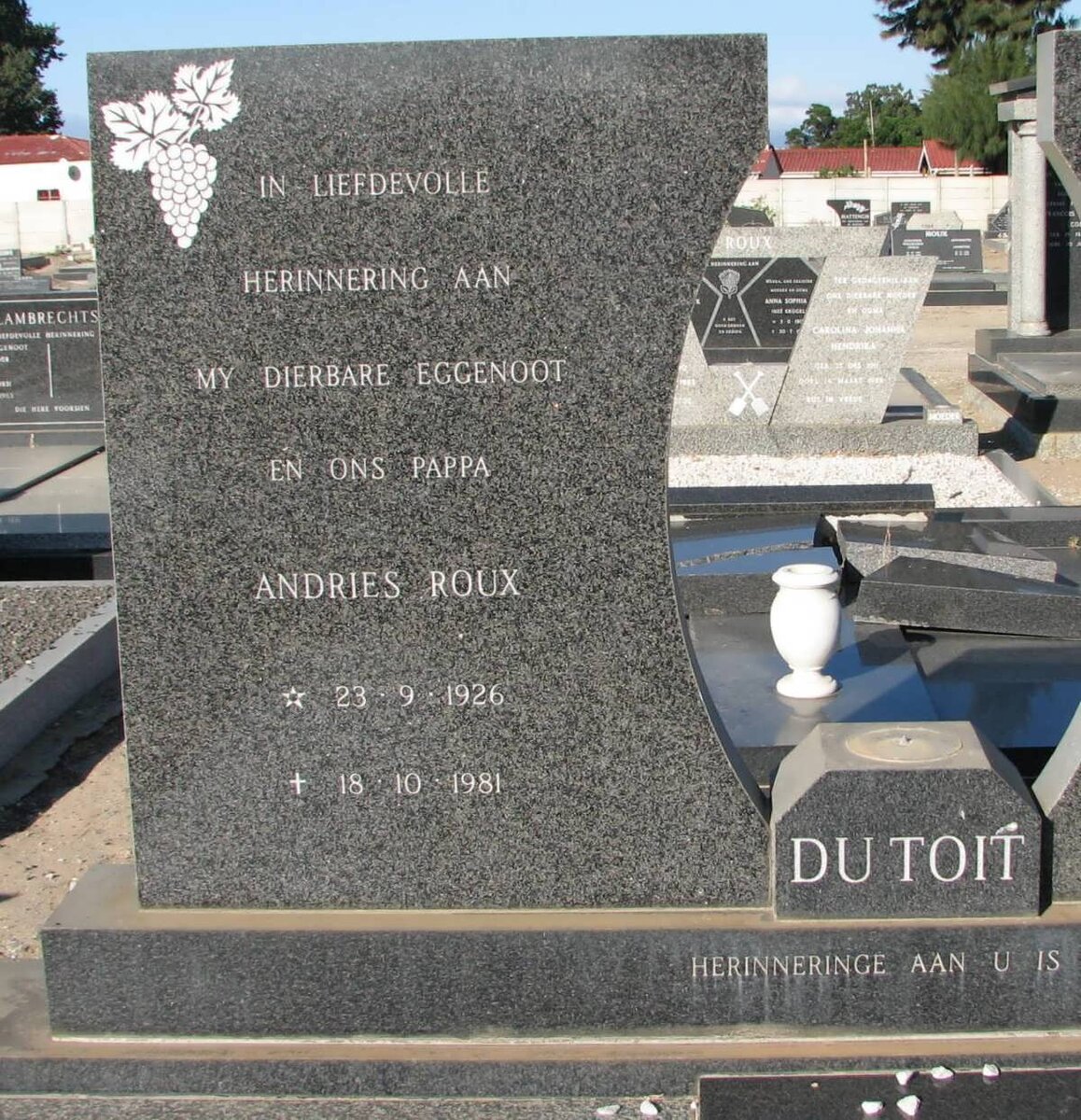 TOIT Andries Roux, du 1926-1981