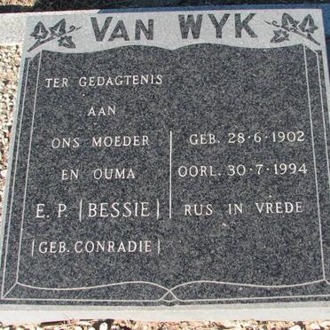 WYK E.P., van nee CONRADIE 1902-1994