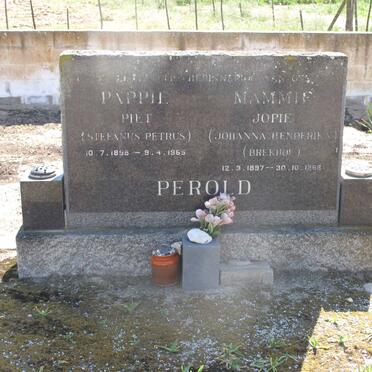 PEROLD Stefanus Petrus 1898-1965 &amp; Johanna Henderika BREKHOF 1897-1968