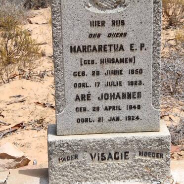 VISAGIE Aré Johannes 1848-1924 &amp; Margaretha E.P. HUISAMEN 1850-1923