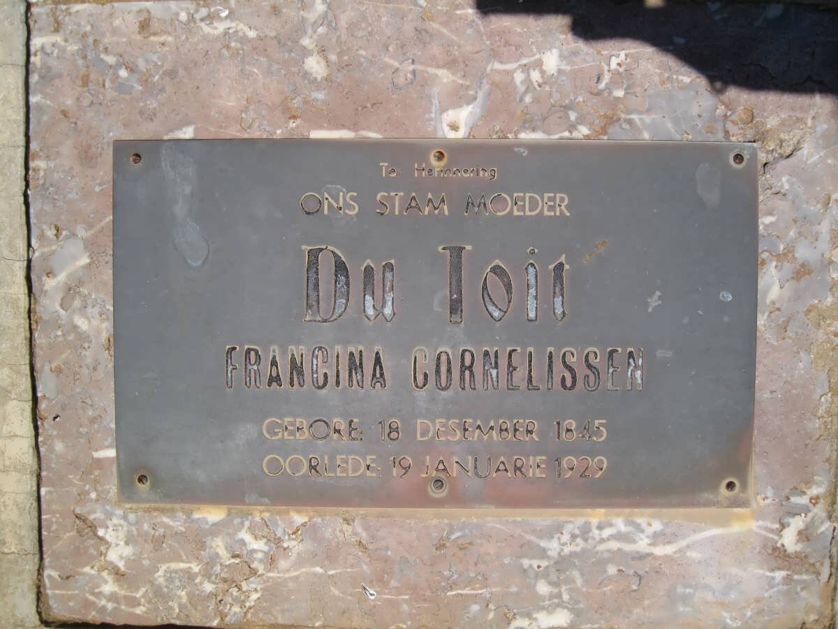TOIT Francina Cornelissen, du 1845-1929