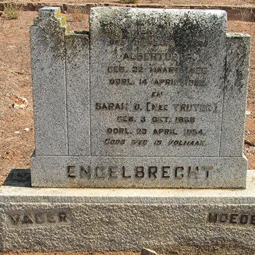 ENGELBRECHT Albertus P. 1868-1952 &amp; Sarah D. TRUTER 1868-1954