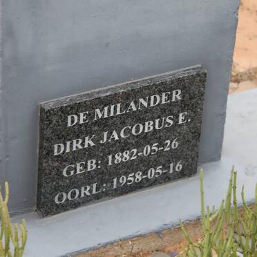 MILANDER Dirk Jacobus E., de 1882-1958