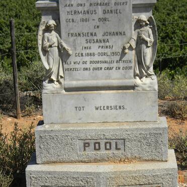 POOL Hermanus Daniel 1881- &amp; Fransiena Johanna Susanna PRINS 1888-1950