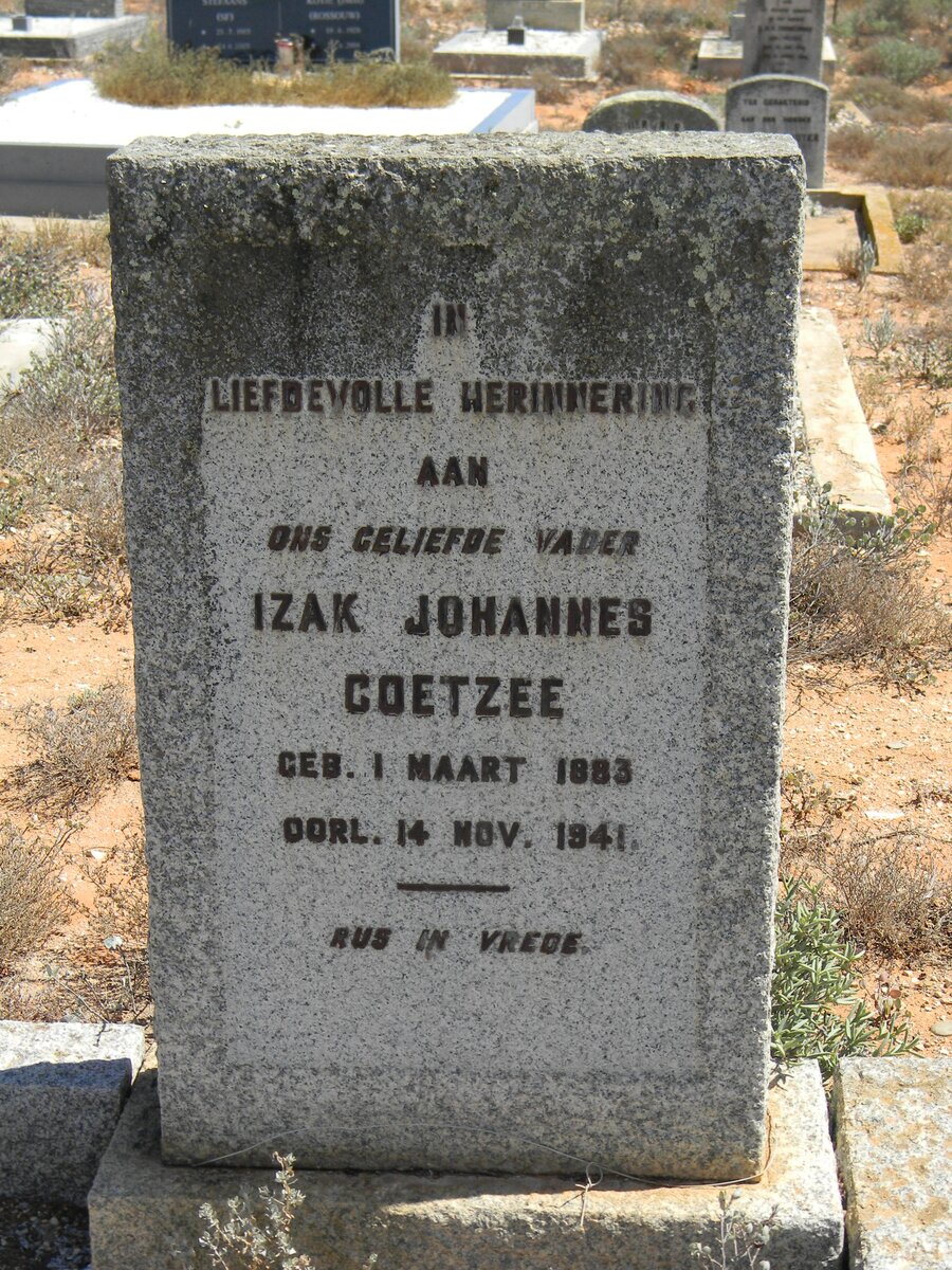 COETZEE Izak Johannes 1883-1941