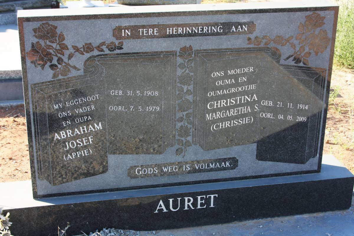 AURET Abraham Josef 1908-1979 &amp; Christina Margaretha S. 1914-2009