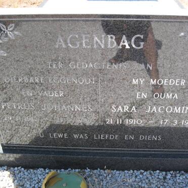 AGENBAG Petrus Johannes 1912-1987 &amp; Sara Jacomina 1910-1994
