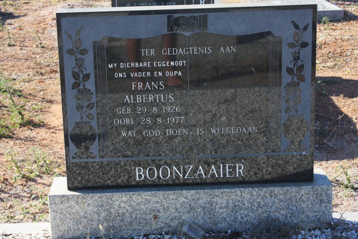 BOONZAAIER Frans Albertus 1926-1977