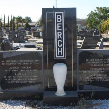 BERGH Adriaan Vincent 1893-1979 &amp; Louisa  LE ROUX 1911-2004