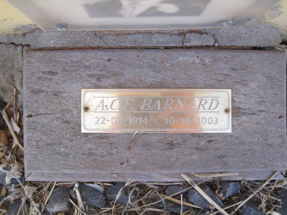 BARNARD A.C.F. 1914-2003