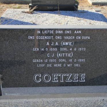COETZEE A.J.A. 1899-1973 &amp; C.J. 1900-1995