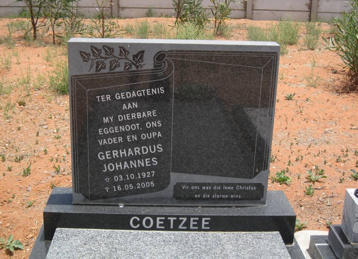 COETZEE Gerhardus Johannes 1927-2005