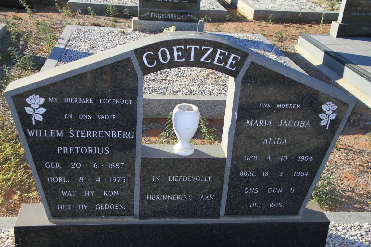 COETZEE Willem Sterrenberg Pretorius 1887-1975 &amp; Maria Jacoba Alida 1904-1984
