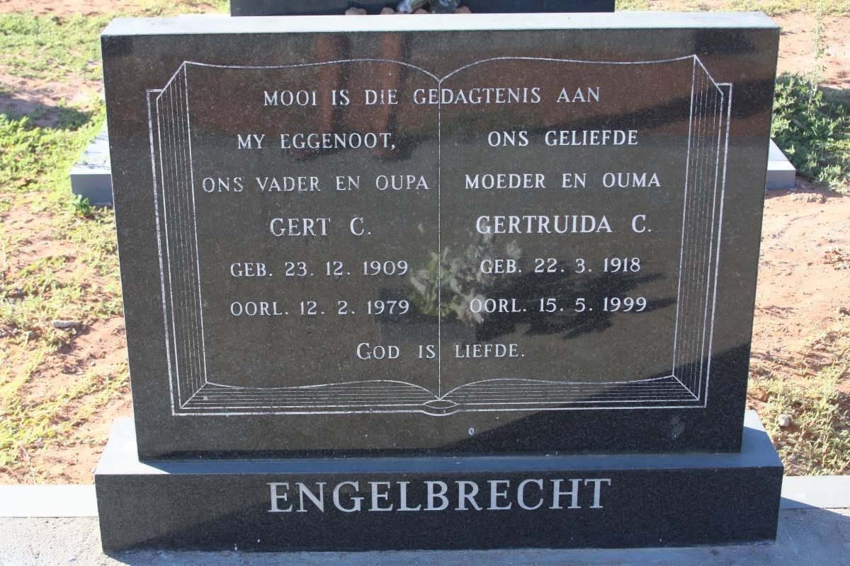 ENGELBRECHT Gert C. 1909-1979 &amp; Gertruida C. 1918-1999