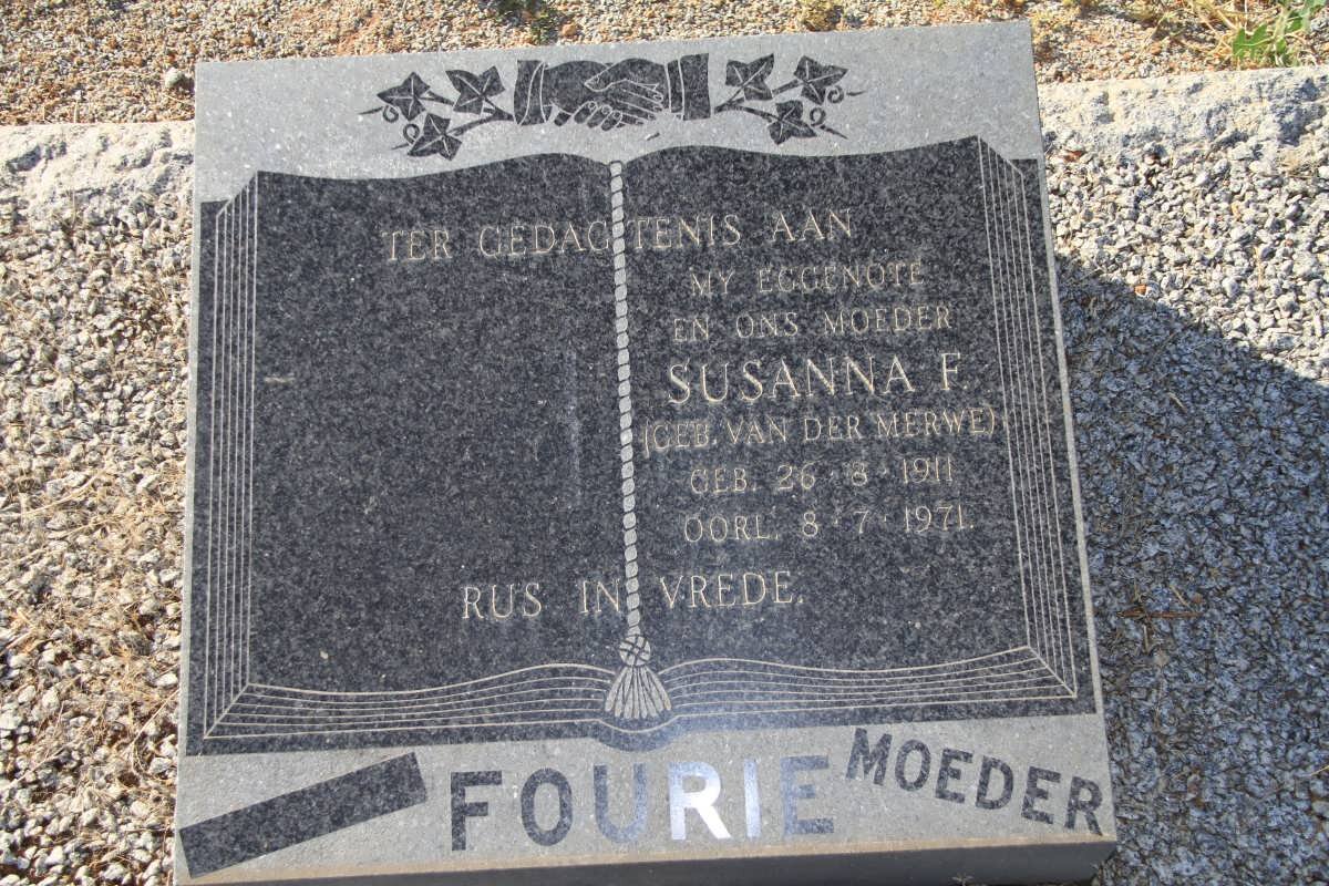 FOURIE Susanna F. nee VAN DER MERWE 1911-1971