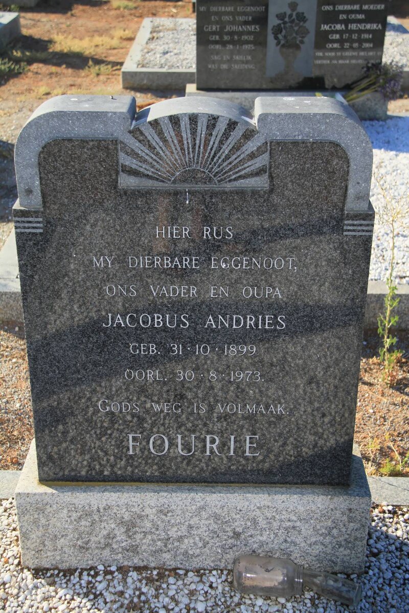 FOURIE Jacobus Andries 1899-1973