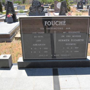 FOUCHÉ Jan Abraham 1910-1999 &amp; Hermien Elizabeth 1917-1994
