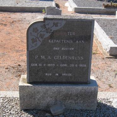 GELDENHUYS P.M.A. 1920-1968