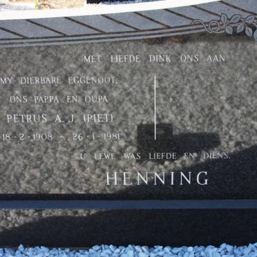 HENNING Petrus A.J. 1908-1981