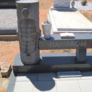 HANEKOM J.F.B. 1932-2009