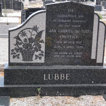 LUBBE Jan Gabriel Du Toit 1901-1955