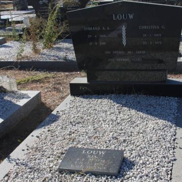 LOUW Sybrand A.A. 1906-1981 &amp; Christina G. 1909-1973 :: LOUW Ria 1940-1996