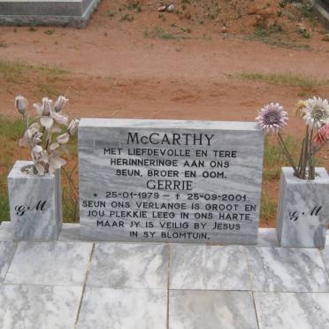 McCARTHY Gerrie 1979-2001