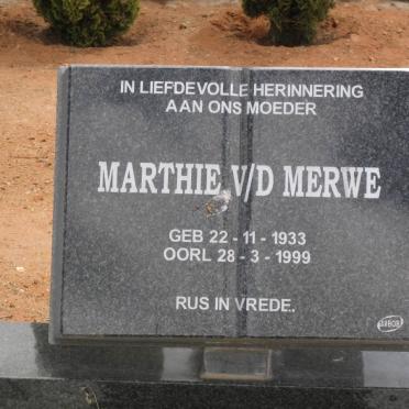 MERWE Marthie, v.d. 1933-1999