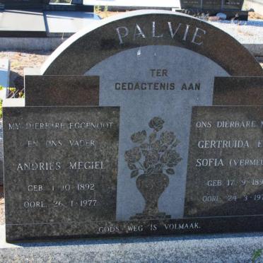 PALVIE Andries Megiel 1892-1977 &amp; Gertruida Ellen Sofia VERMEULEN 1892-1977