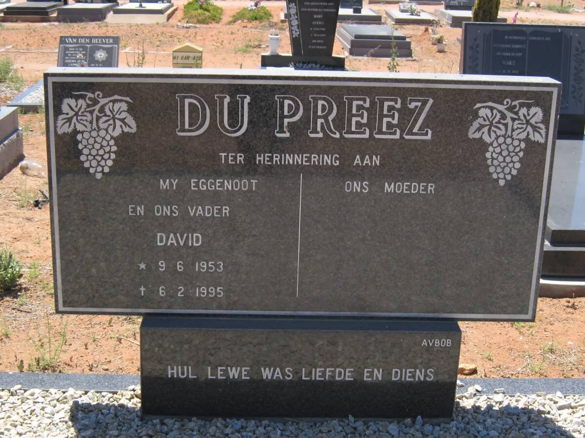 PREEZ David, du 1953-1995