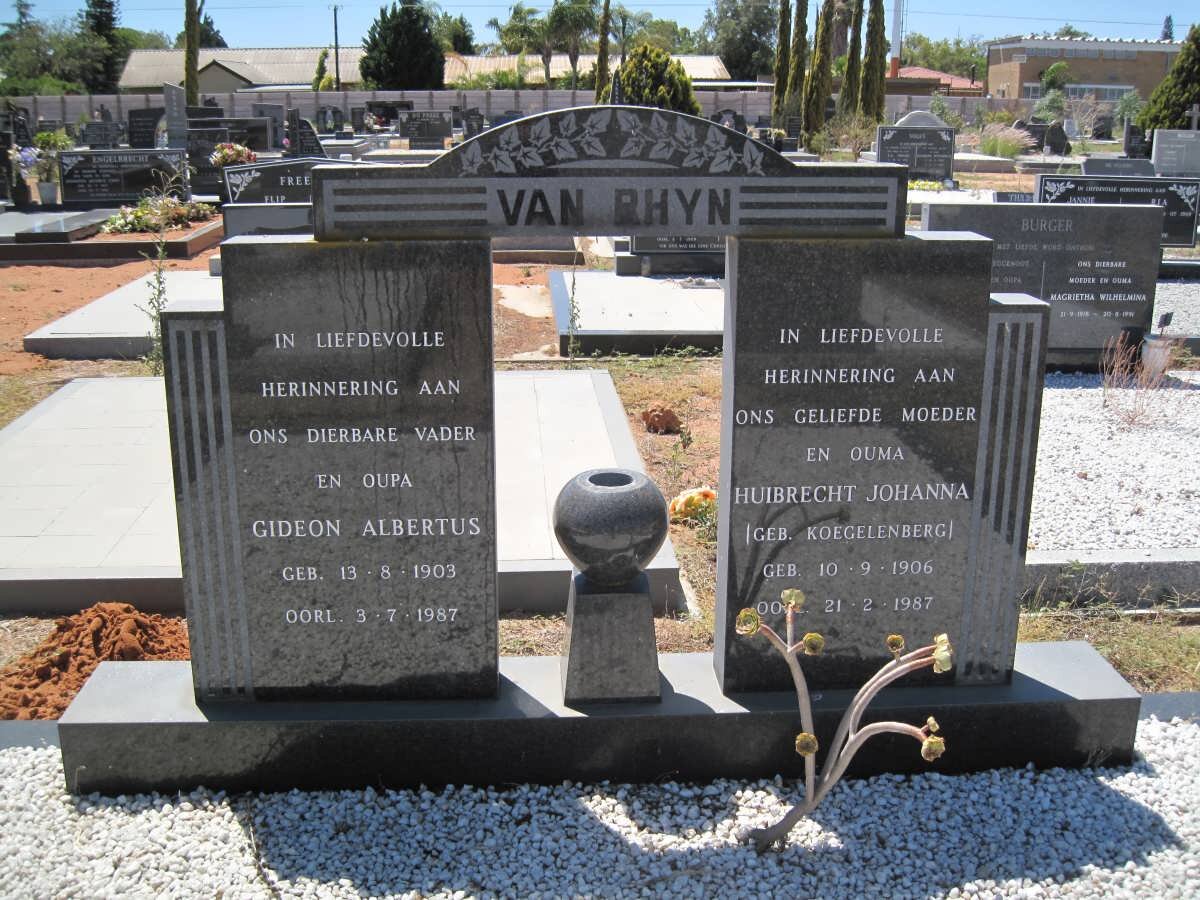 RHYN Gideon Albertus, van 1903-1987 &amp; Huibrecht Johanna KOEGELENBERG 1906-1987