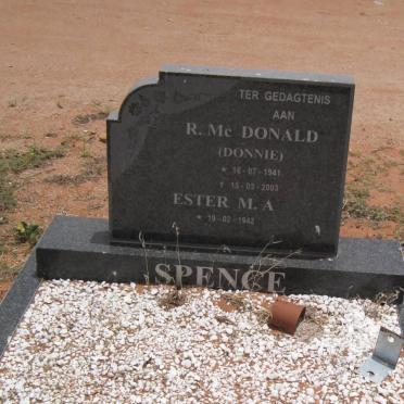 SPENCE R. McDonald 1941-2003 &amp; Ester M.A. 1942-