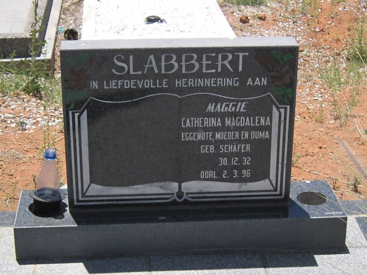 SLABBERT Catherina Magdalena nee SCHAFER 1932-1996