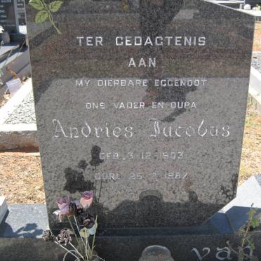 TONDER Andries Jacobus, van 1903-1987