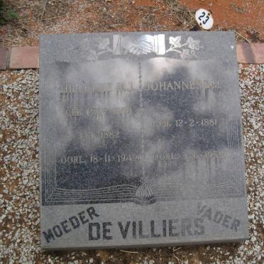 VILLIERS Johannes B.M., de 1881-1951 &amp; Hilletjie A.J. VAN ZYL 1882-1949