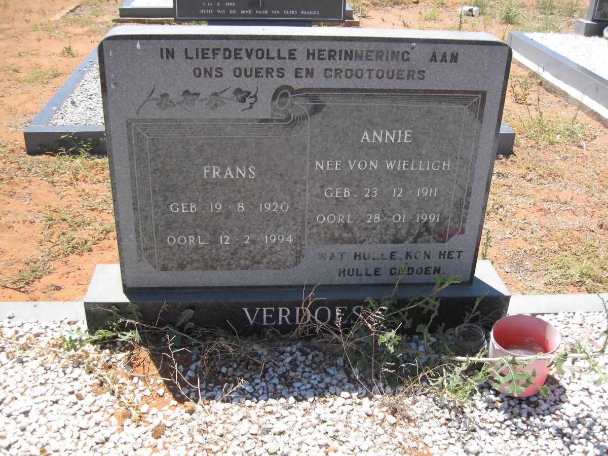VERDOES Frans 1920-1994 &amp; Annie VON WIELLIGH 1911-1991