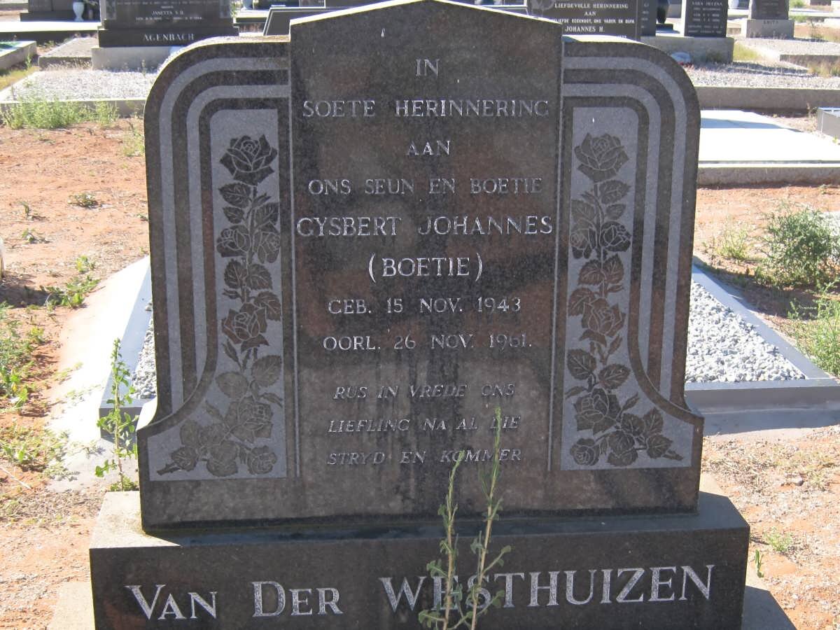 WESTHUIZEN Gysbert Johannes, van der 1943-1961