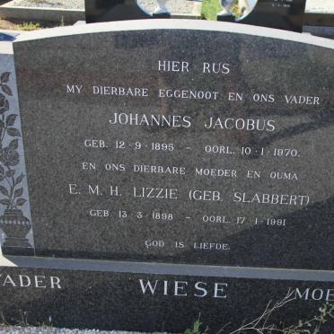 WIESE Johannes Jacobus 1895-1970 &amp; E.M.H. SLABBER 1898-1991