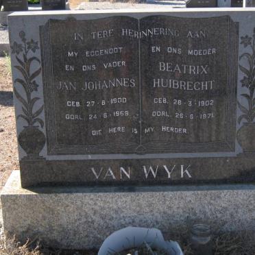 WYK Jan Johannes, van 1900-1969 &amp; Beatrix Huibrecht 1902-1971