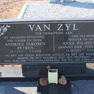 ZYL Andries Jakobus Petrus, van 1913-1999 &amp; Anna Wilhelmina STEENKAMP 1913-2000